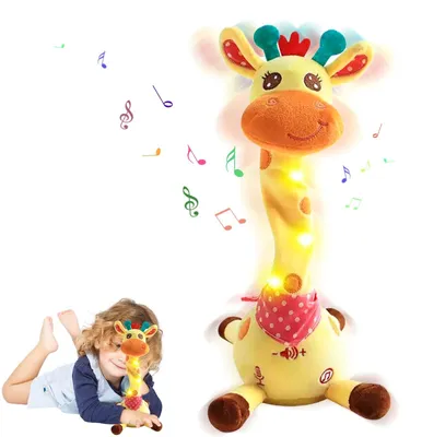 Produktbild von Sprechende Giraffe Plüschtier Kuscheltier - Musik und Aufnahmefunktion - 35 cm - Tanzender Hals