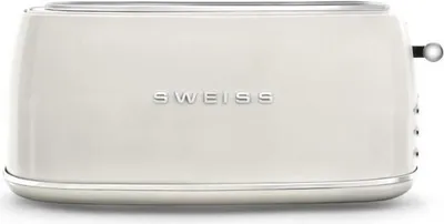 Immagine prodotto di Tostapane, SWEISS GRV8, 2 fette, 1500 W, beige, design vintage, acciaio inossidabile, con cassetto raccogli briciole