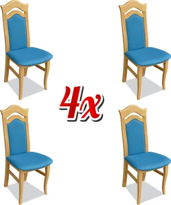Obrázok produktu pre Garnitur 4x Stühle Lehn Design Sitz Polster Massiv Holz Esszimmer Gruppe Stuhl