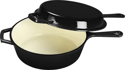 Immagine prodotto di ECHTWERK ghisa 2 in 1 set pentola e padella (nero) - B-buono