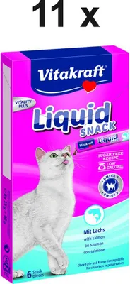 Produktbild von Vitakraft Katzensnack Cat Liquid Snack Lachs - 11 x 90g