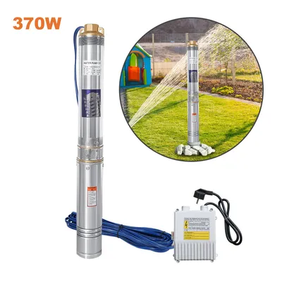 Produktbild von Jiubiaz Tiefbrunnenpumpe 0.37 kW Tiefbrunnenpumpe Edelstahl mit 20 m Verbindungskabel Lieferhöhe Max.34 m bis 4.000 L/h Fördermenge Brunnenpumpe Sandverträglich Tauchdruckpumpe 3.4 bar