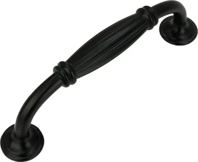 Image de Elégante poignée de meuble noire en aluminium avec une distance de montage de 96 mm - accessoire idéal pour les meubles de cuisine et de salle de bains