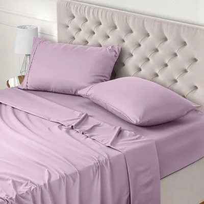 Immagine prodotto di Set di lenzuola in microfibra Ibenzoa® composto da 4 pezzi: lenzuola extra morbide, lenzuola piane 266×259 cm, lenzuolo con angoli elasticizzati 150×200 cm (altezza 35 cm), 2 federe 50×75 cm