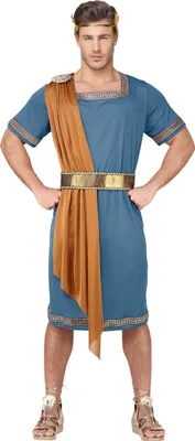 A man wearing a Roman emperor costume.