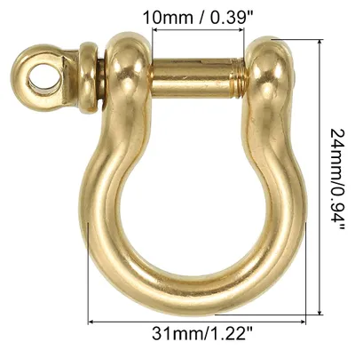 Produktbild von D-Ring Sch?kel, 4er Pack 10mm Innere Breite Messingstift Sch?kel U-Typ Fob Schlš¹sselhaken Kleine Bš¹gelsch?kel fš¹r DIY Handwerk Leder Ersatz
