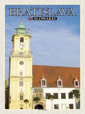 Immagine prodotto di vianmo Insegna in legno 40x30 cm Bratislava Slowakei Altes Rathaus