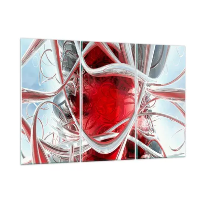 Produktbild von Bilder auf glas - Abstrakt zusammensetzung 3d grafiken - 105x70cm - Glasbilder - Wandbilder - Kunstdruck - Wanddekoration aus Glas - Glas Bilder - Wandbild auf Glas - GCE105x70-0998