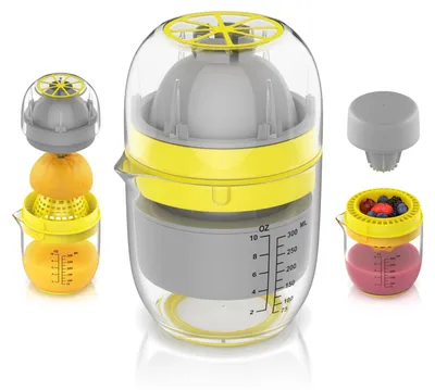 Image de Arendo presse-agrumes presse-agrumes, extracteur de jus manuel, presse-lime, presse-citron, 300 ml, pour des jus de fruits & légumes frais, citrons, pamplemousses, myrtilles