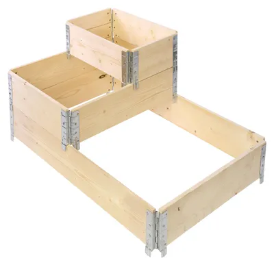 Image de Garronda Rehausse en bois pour palette Caisse de rangement en bois Caisse en bois Natural 120/80-80/60-60/40