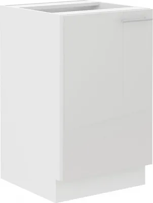 A white cabinet with a glossy finish, shown from a three-quarter angle.