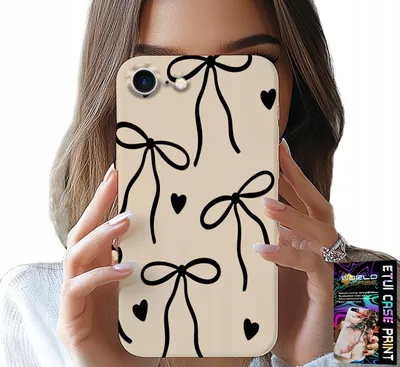Zdjęcie produktu dla Etui Do Iphone 7 / 8 / Se2 - Beżowe Kokardki Wstążka Modne Wzory