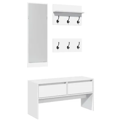Produktbild von vidaXL 4-tlg. Garderoben-Set Weiß Holzwerkstoff