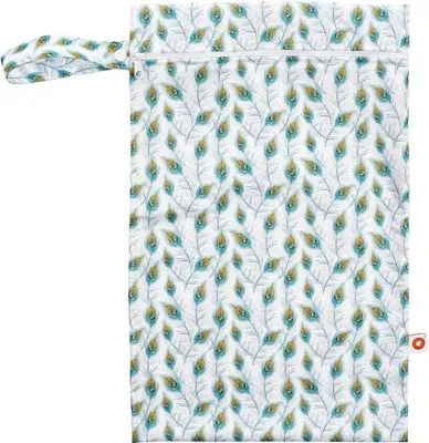Produktbild von XKKO - wasserabweisende Nasstasche - Wetbag mit Schlaufe - Gr. M Farbe Pfauenfedern