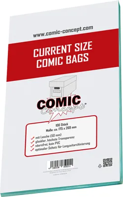 Produktbild von Comic Concept Current Size Bags (175 x 269 mm) mit Lasche (100 Stück)