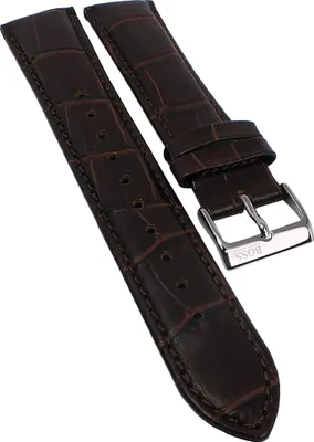 Produktbild von Hugo Boss | Uhrenarmband 20mm Leder braun Krokoprägung Naht | 1513280