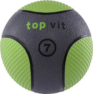 Produktbild von top | vit Medizinball, Slamball, Gewichtsball mit Gummioberfläche in Studio Qualität - 7kg, grasgrün