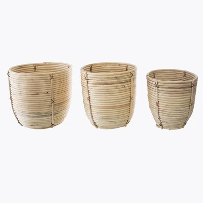 Produktbild von Set aus 3 rattantöpfen d24 25 34cm - Atmosphera créateur d'intérieur