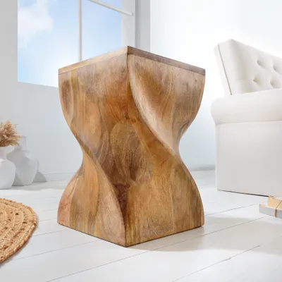 Produktbild von riess-ambiente Massiver Hocker TWIST 45cm natur Mangoholz handmade Beistelltisch Kaffeetisch Tisch Wohnzimmertisch