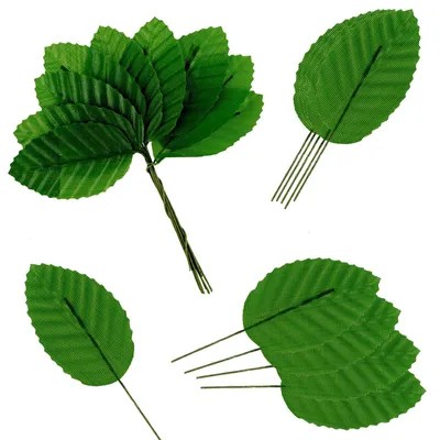 Image de Feuilles artificielles - 200 pièces - Décoration pour bouquets - Vert