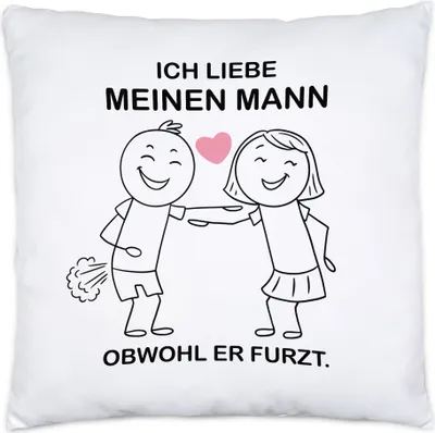 Produktbild von Ich Liebe Meinen Mann Obwohl Er Furzt Kissen Herz Liebesbeweis Herzensmenschen Paar Liebe Lieblingsmensch Furz