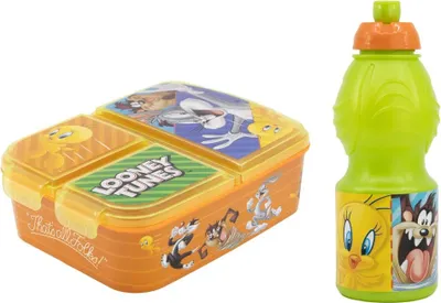 Produktbild von Looney Tunes 2 tlg. Lunch Set Brotdose mit 3 Kammern Trinkflasche 400 ml