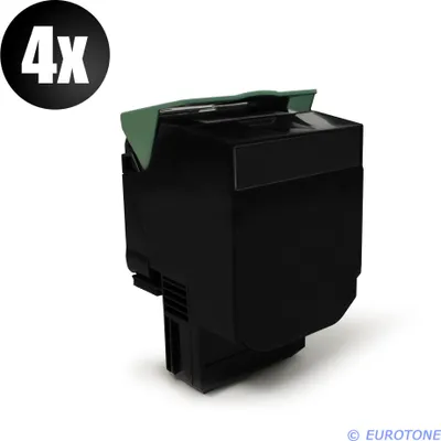 Produktbild von 4x Eurotone Toner Alternative für Lexmark 0C540H1KG Black Schwarz