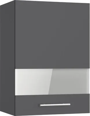 Produktbild von Optifit Hängeschrank mit Glastür Ingvar420 BxTxH 50 x 34,9 x 70,4 cm anthrazit matt zerlegt Anschlag reversibel KFIN OGM