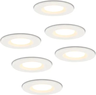 Produktbild von hoftronic LED Einbaustrahler 6W 650lm 2700K IP65 Weiß 6er Set