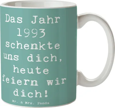 Produktbild von Mr. & Mrs. Panda Tasse Spruch 1993 Geburtstag - Meeresbrise - Geschenk, Kaffeetasse, Teetasse, Becher, handgefertigt, besondere Anlässe, Kaffeebecher, Happy Birthday