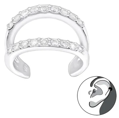 Produktbild von Ohrklemme „Zirkonia“: Ear Cuff Ohrring Silber 925