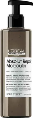 A product shot of a L'Oréal hair serum bottle with a pump dispenser.
