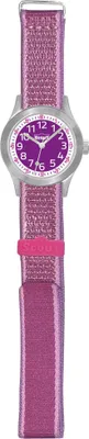 Produktbild von Scout Kinderuhr analog aus der Serie "Cool" mit rosa pinkem Textilband, Quarzwerk und Klettverschluss