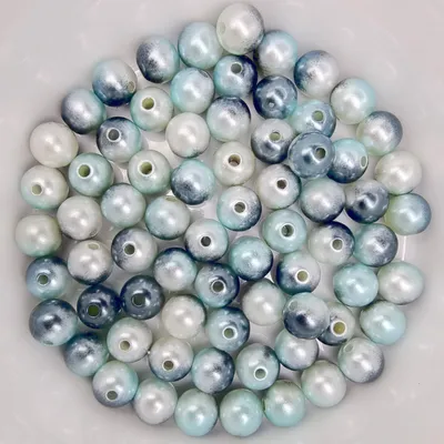 Produktbild von Wachsperlen bunt schimmernd ca. 100 Stück, 8mm, grau, weiß
