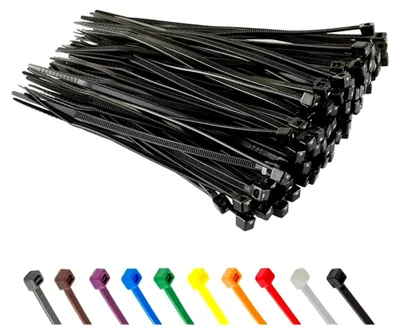Produktbild von Kabelbinder 100 Stück Schwarz, 150 mm x 3,6 mm mit 18,2 kg Zugfestigkeit, kleine Größe, UV Beständig Set