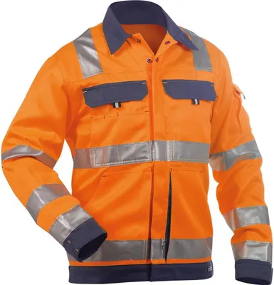 Produktbild von Dassy Warnschutz Arbeitsjacke Dusseldorf PESCO70 Gr. XL neonorange/dunkelblau
