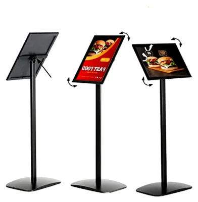 Produktbild von Infoständer DIN A4 in Schwarz, Plakatständer aus Aluminium für Quer- und Hochformat