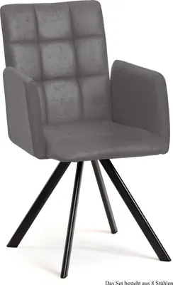 Produktbild von Armlehnstuhl drehbar (8er-Set) Despo 52x91x60 Schwarz/Grau