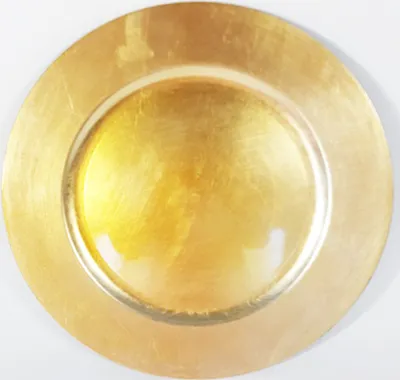 Produktbild von 6 x Platzteller aus Kunststoff Ø 33 cm goldfarben Dekoteller Unterteller Deko Teller Adventsteller