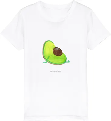 Produktbild von Mr. & Mrs. Panda Kleinkinder T-Shirt Avocado Schwangerschaft 7-8 Jahre (122/128) - Weiß - Geschenk, Wunder, Kindershirt, Mädchen, Baumwoll Kinder, Geburt, Liebe, Baby