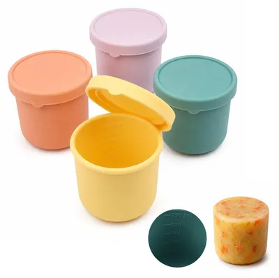 Silikon-Gefrierbehälter-Set, 4 Stück, BPA-frei, wiederverwendbar