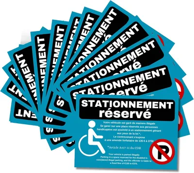 Immagine prodotto di Adesivi per segnaletica parcheggio, 20 pezzi, 15 x 10,5 cm, per posti auto riservati ai disabili