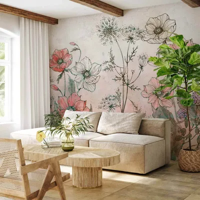 Produktbild von Vlies Fototapete - Day in the Meadow - Third Variant 150x105 cm Blumen b-C-10118-a-c