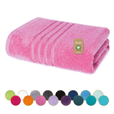 Produktbild von Lavea® Duschtuch 70x140 cm, 100% Baumwolle, Frottee, saugstark, Badetücher, Badezimmer, Sport, Wellness, Frottierserie Bali – Koralle