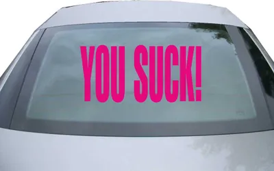 Produktbild von Indigos UG - Aufkleber Heckscheibe & Motorklappe DE6019 - pink - 600x285 mm - you Suck! - Auto Scheiben Fenster Heckklappe Tuning Racing JDM - Die cut