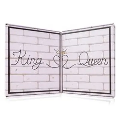 A product image showing two open panels with a brick pattern and text.