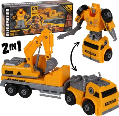 Produktbild von MEGA CREATIVE 2-in-1 Roboter, der sich in ein Auto verwandelt+ Bagger auf Rädern, Spielzeug für Kinder ab 3 Jahren