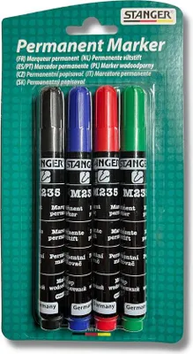 Obrázek produktu pro STANGER 712012 STANGER BestMark M235 Permanentmarker-Set farbsortiert 1,0 - 3,0 mm, 4 St.