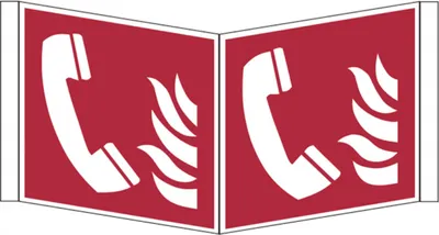 Produktbild von Dreifke® Brandschutzzeichen, Brandmeldetelefon F006 Winkel-/Nasenschild | Alu...