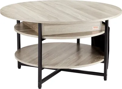 Produktbild von Lift Top Couchtisch 35,3" runder Couchtisch für das Wohnzimmer, weiß
